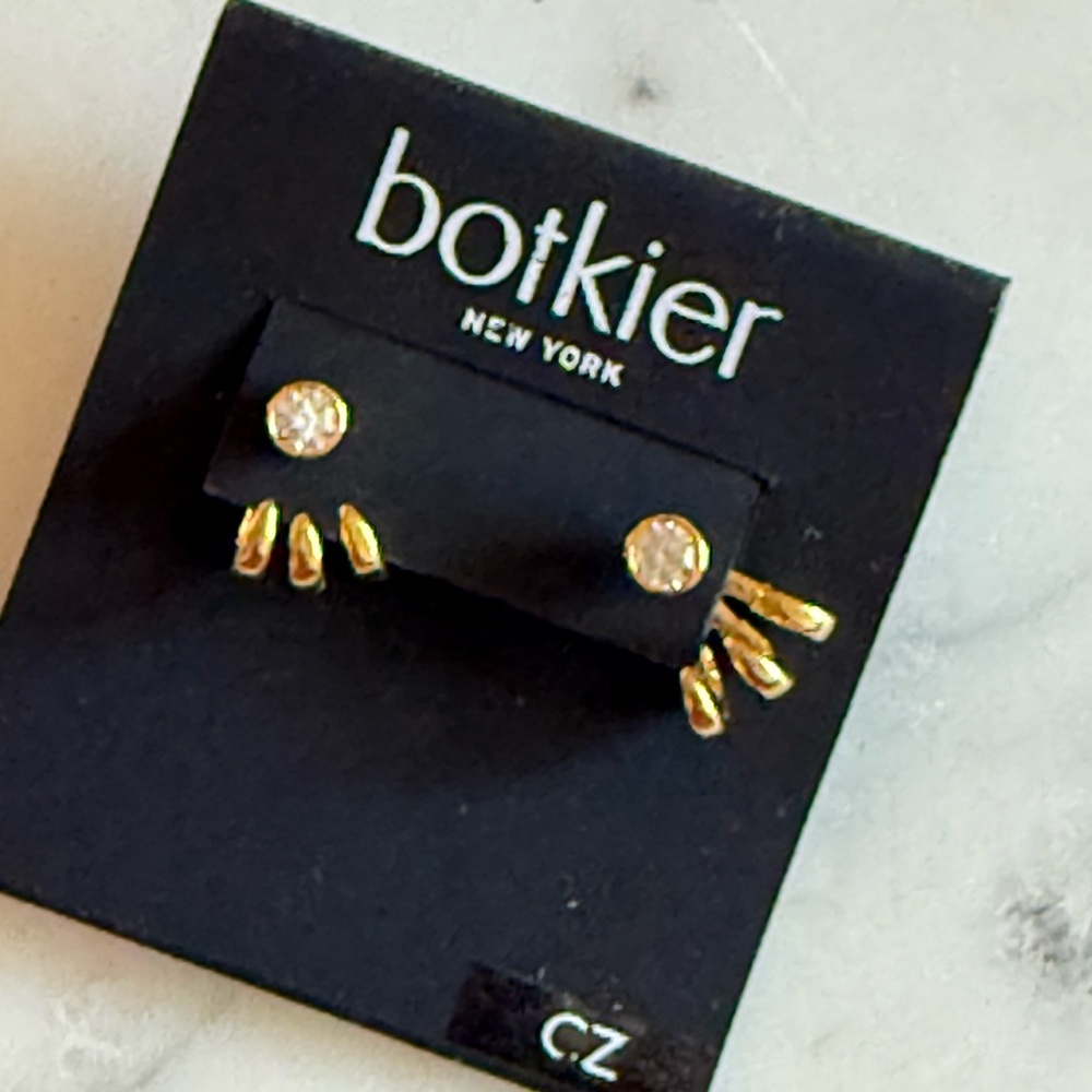 Botkier Gold and CZ Stud Earrings